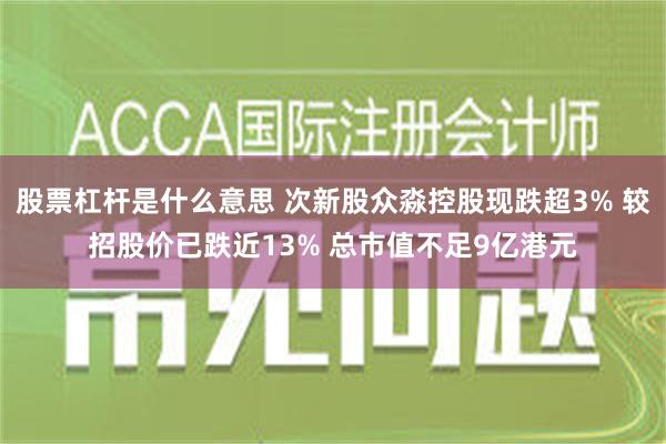 股票杠杆是什么意思 次新股众淼控股现跌超3% 较招股价已跌近13% 总市值不足9亿港元